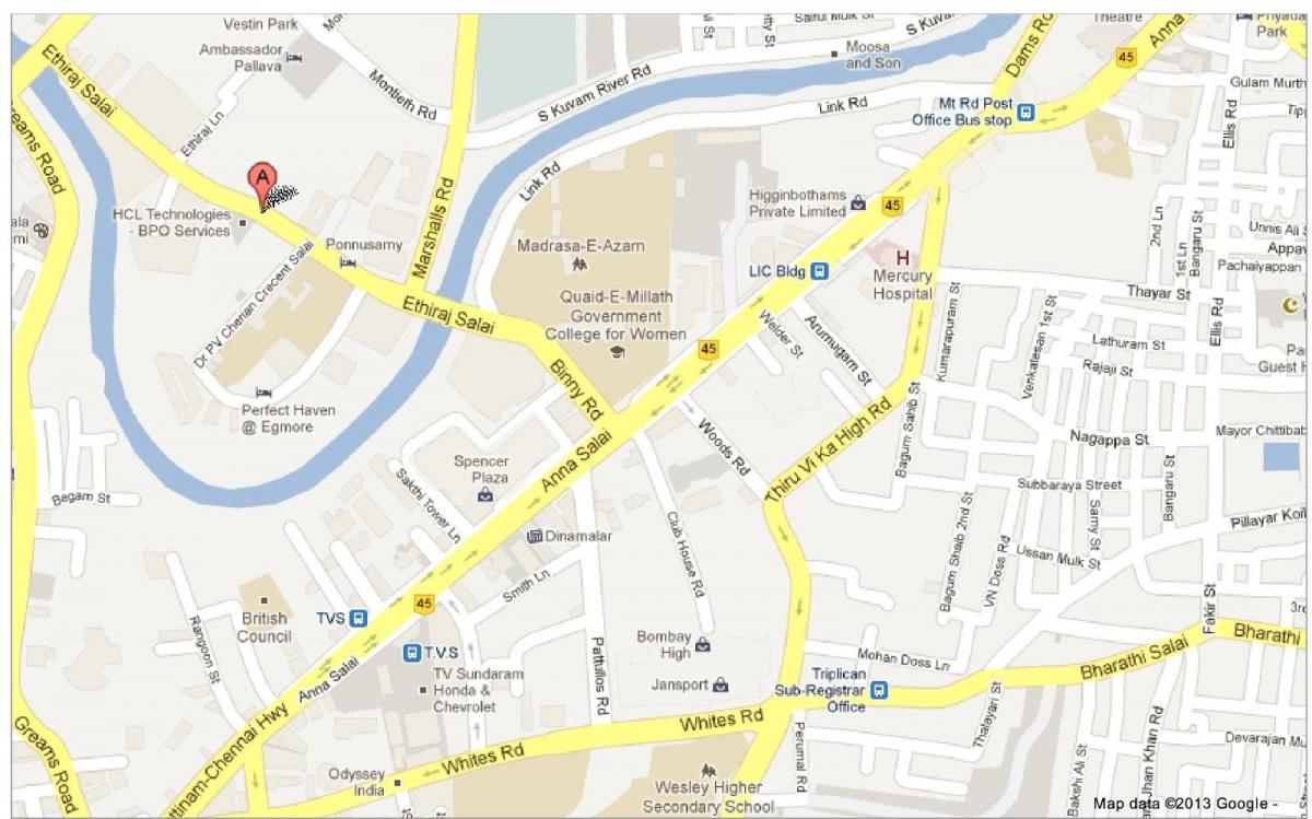 Anna Á Chennai mapa
