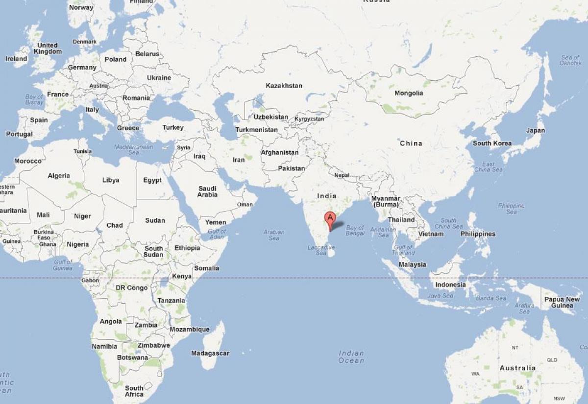 Chennai no mapa do mundo