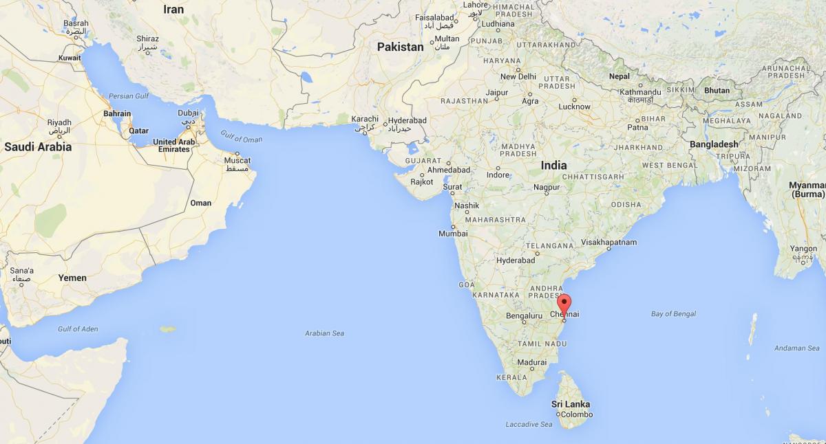 mapa da india Chennai