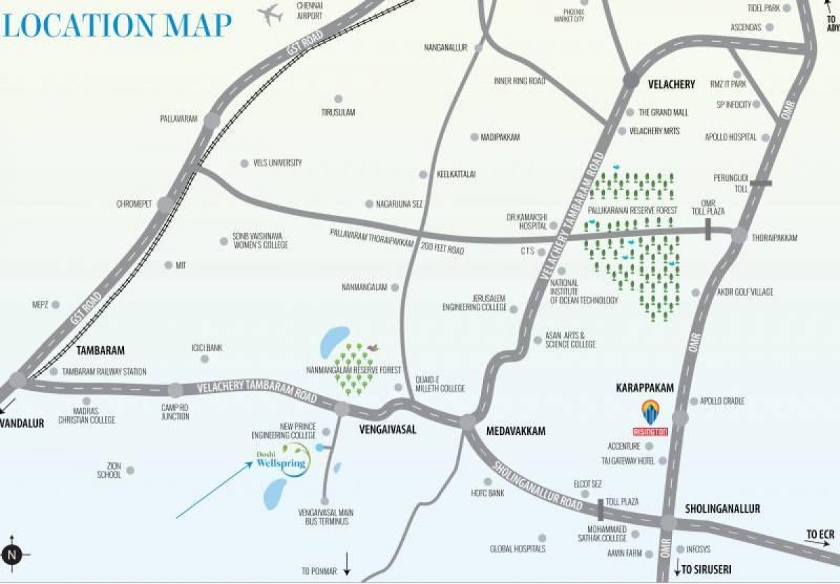 Medavakkam Chennai mapa