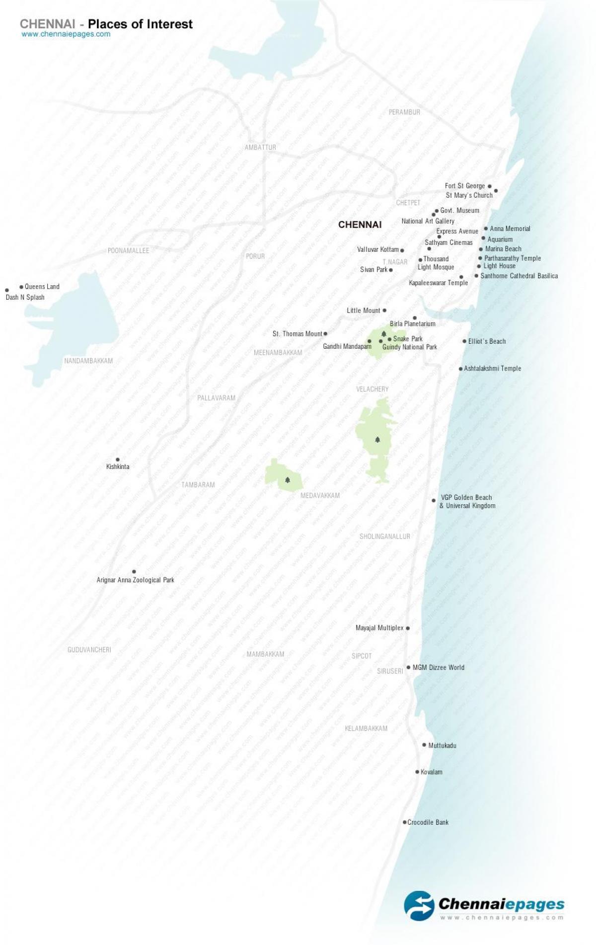 Chennai marina praia mapa