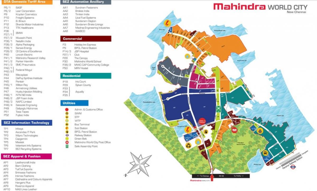 mapa de Mahindra cidade Chennai