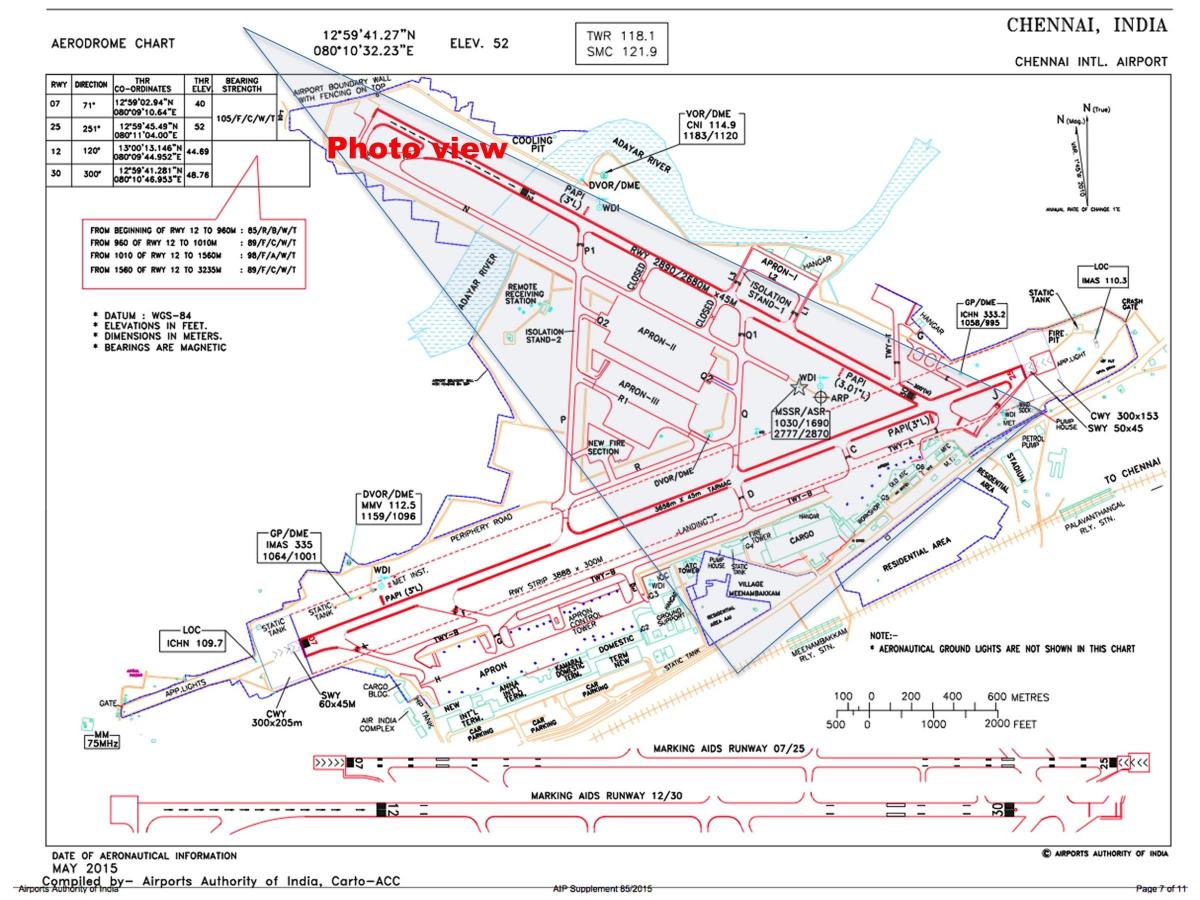Chennai aeroporto internacional mapa
