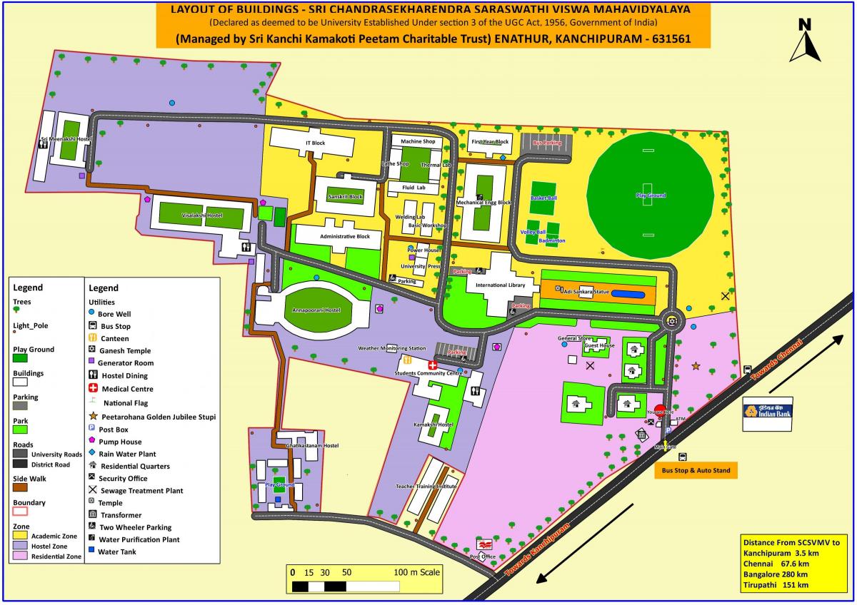 mapa de VIT Chennai Campus