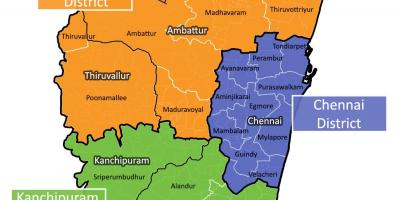 Contorno mapa de Chennai