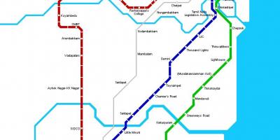 Chennai estacións de metro mapa