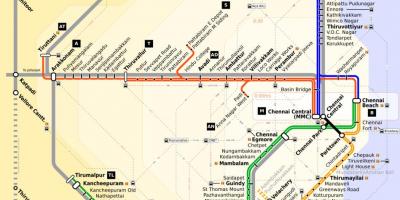 Chennai tren mapa da ruta