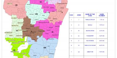 Chennai corporación ward mapa