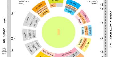 Chepauk estadio está esquema mapa
